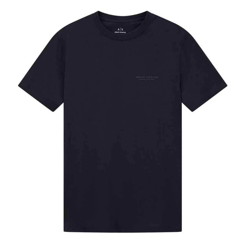 Armani Exchange Mens Plain Cotton T-Shirt / Navy